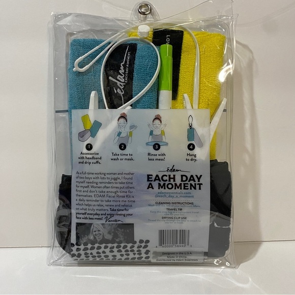 Facial Rinse Kit gift set wrist bands cuffs head band drying clips mirror clip - Picture 3 of 4